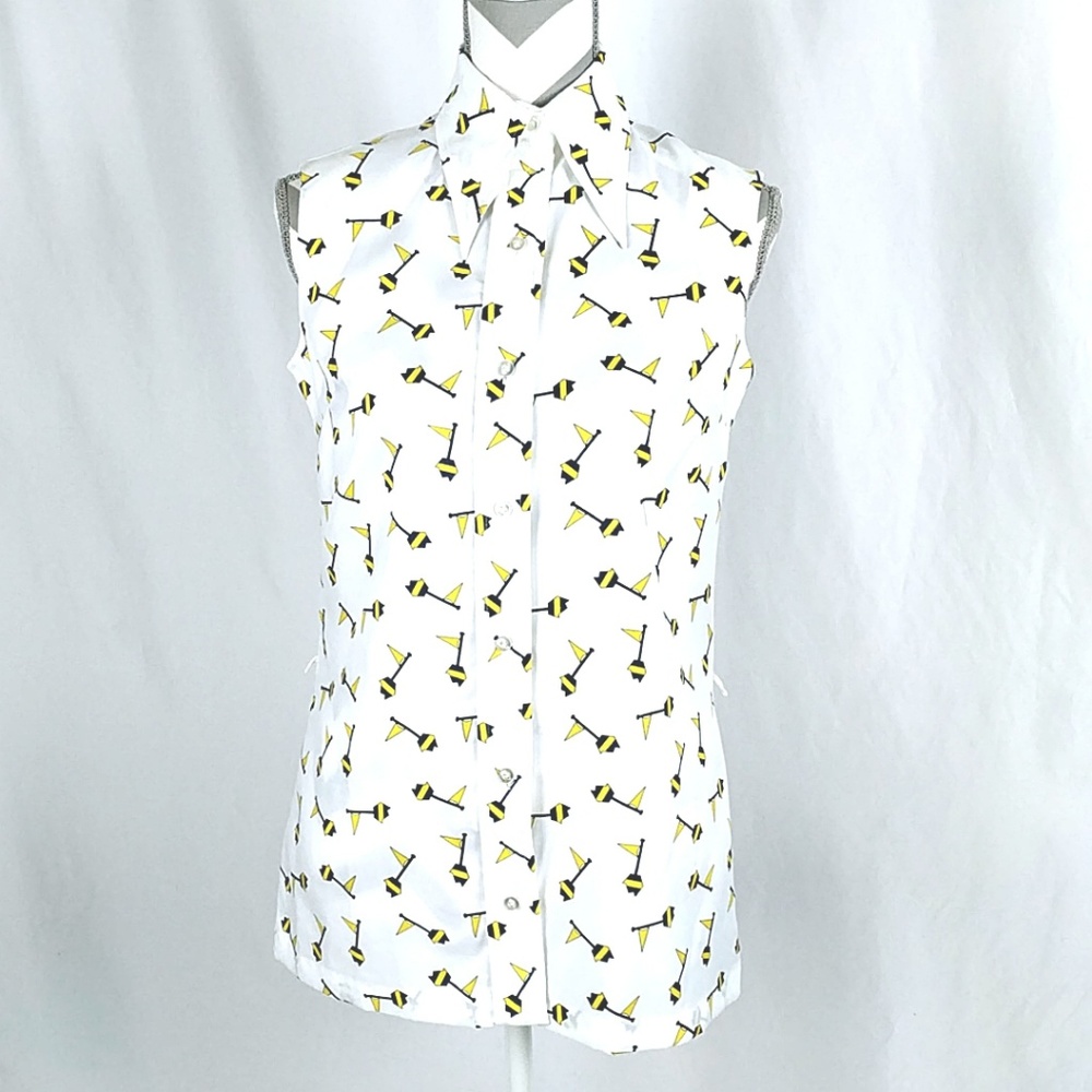 Vintage Sleeveless Top Yacht Flag Print Sz 12